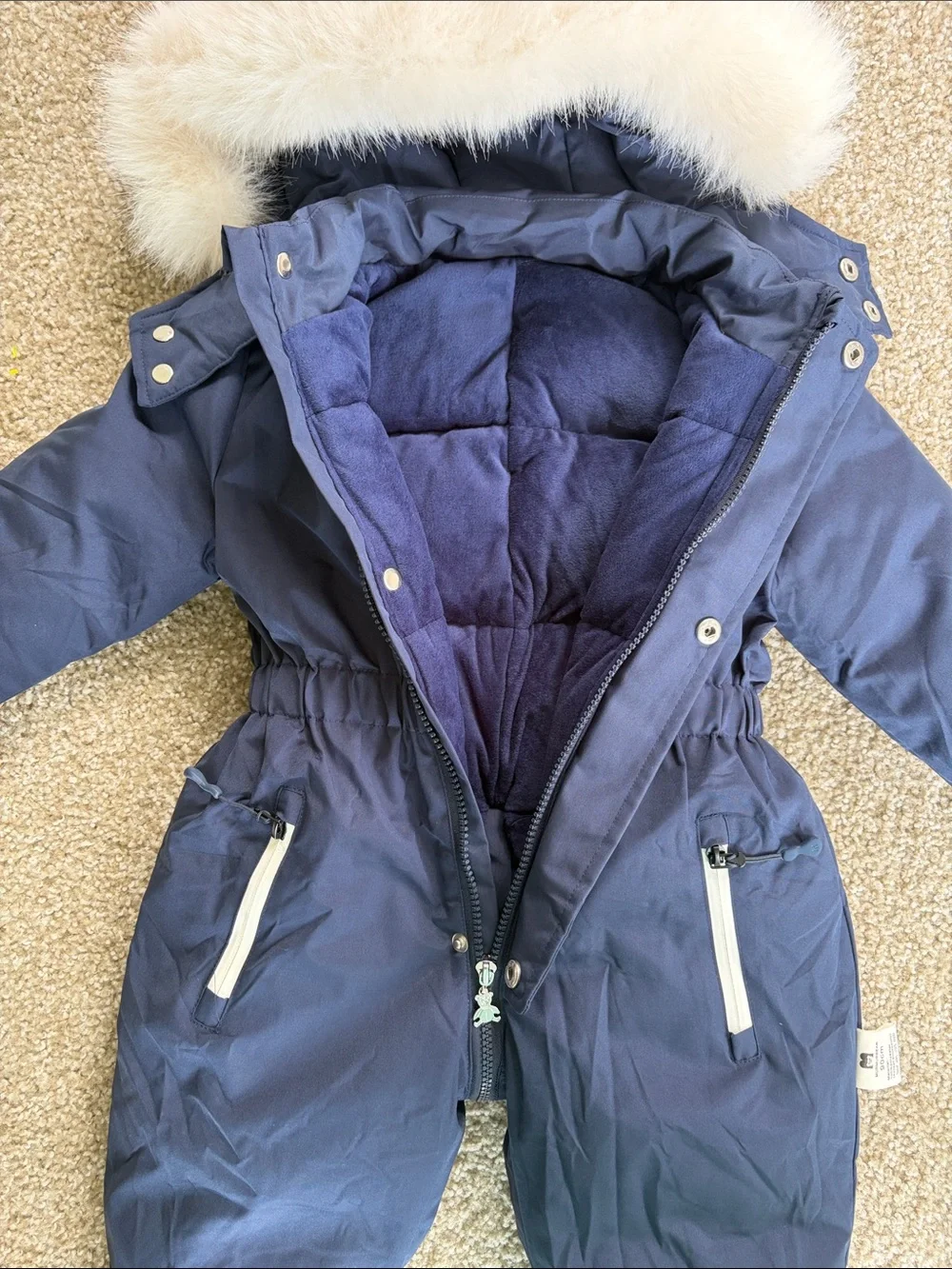 Navy Blue Toddler One Piece Snowsuit Size 2T